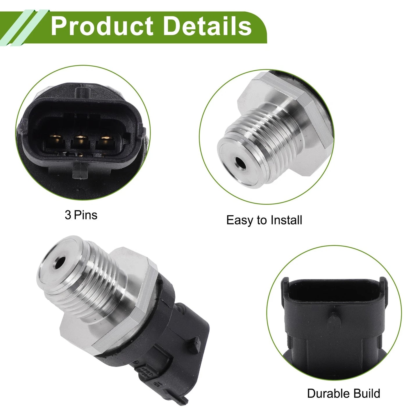 Fuel Injection Pressure Sensor for Volvo XC60 2.4D D3 D4 AWD (2008-2017)