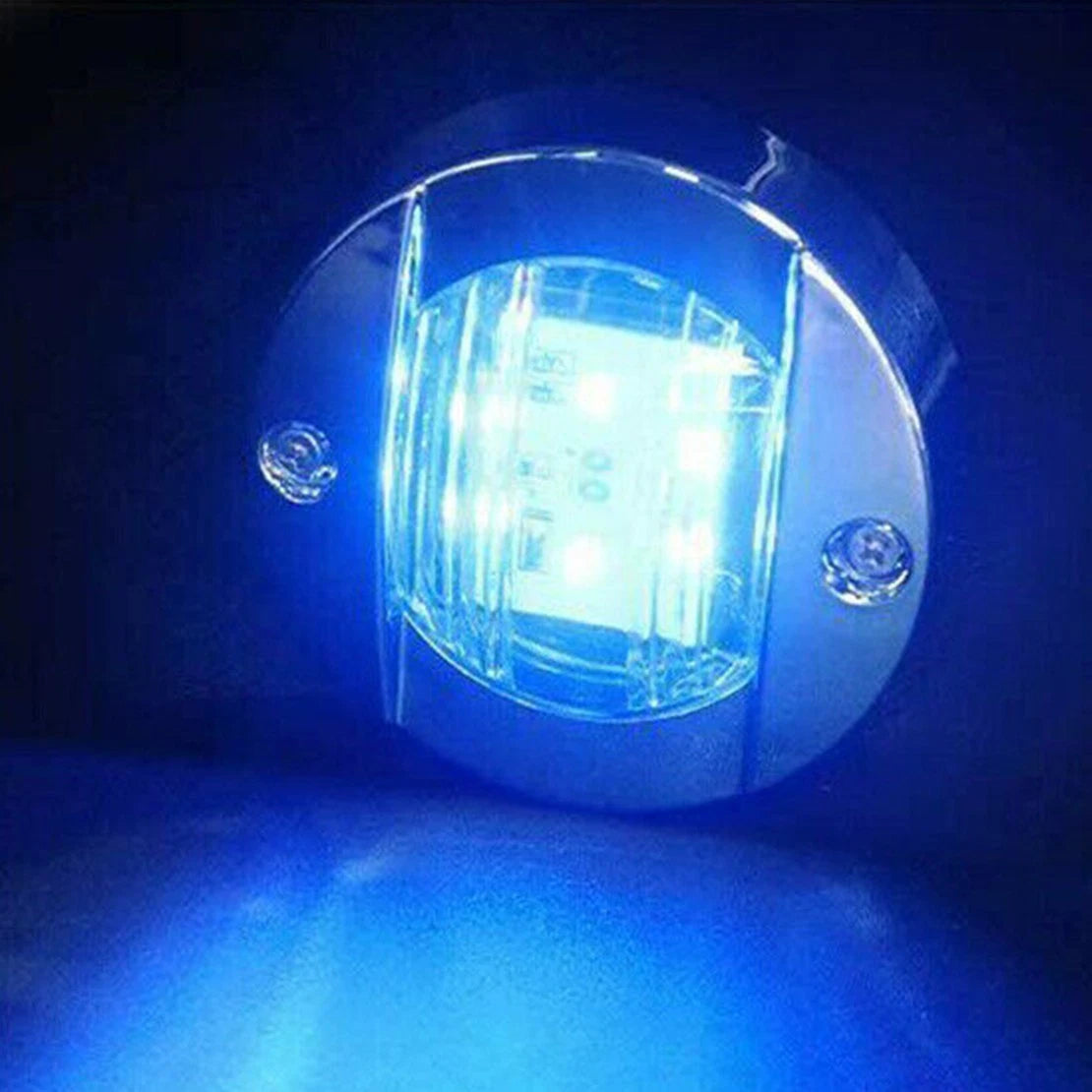 Blue Round 12V Marine Boat Stern Light 6-LED for Pontoon (N/A)