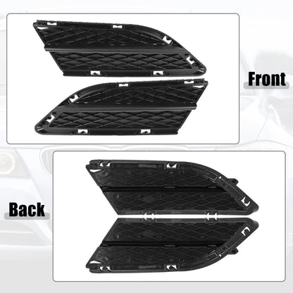 Pair Left Right Fog Light Grille Black for BMW 328i (2009 - 2010)