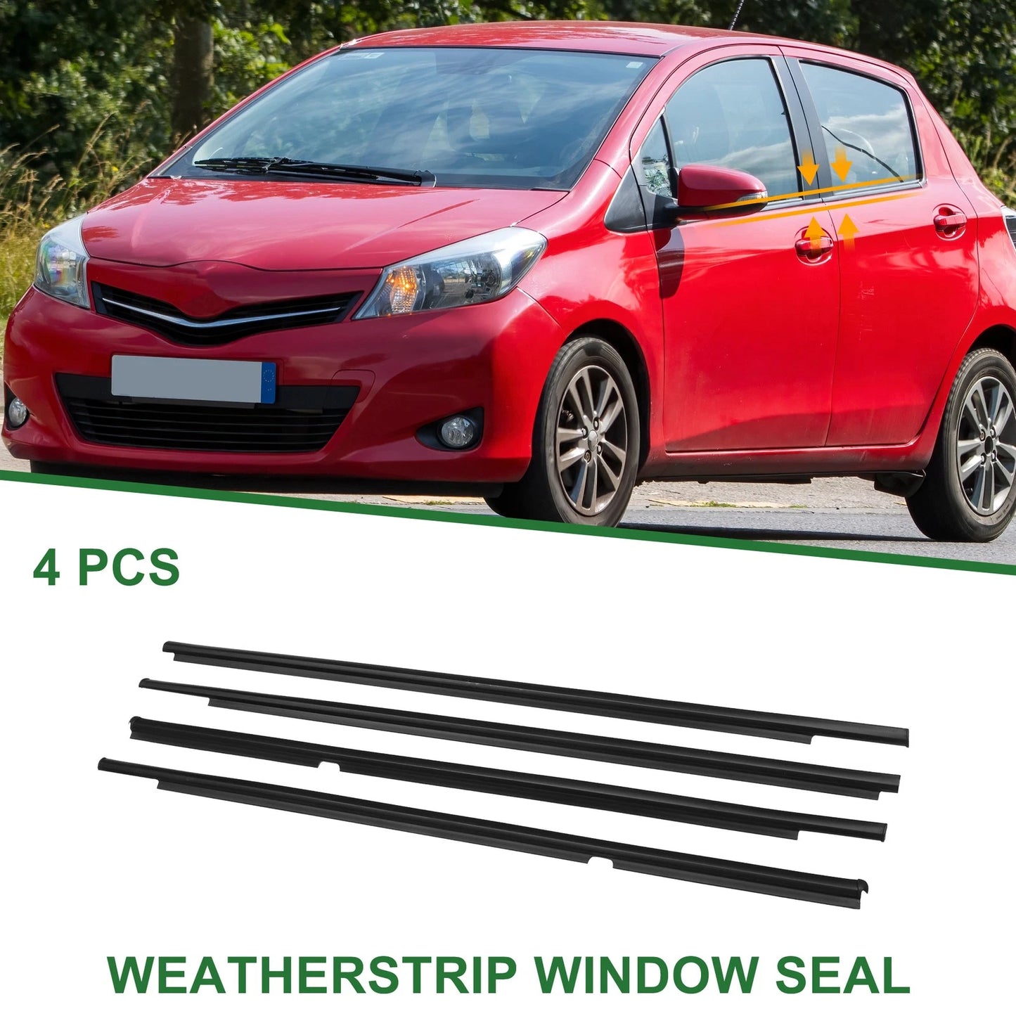 4pcs Weatherstrip Window Seal for Toyota Yaris (2006-2011)