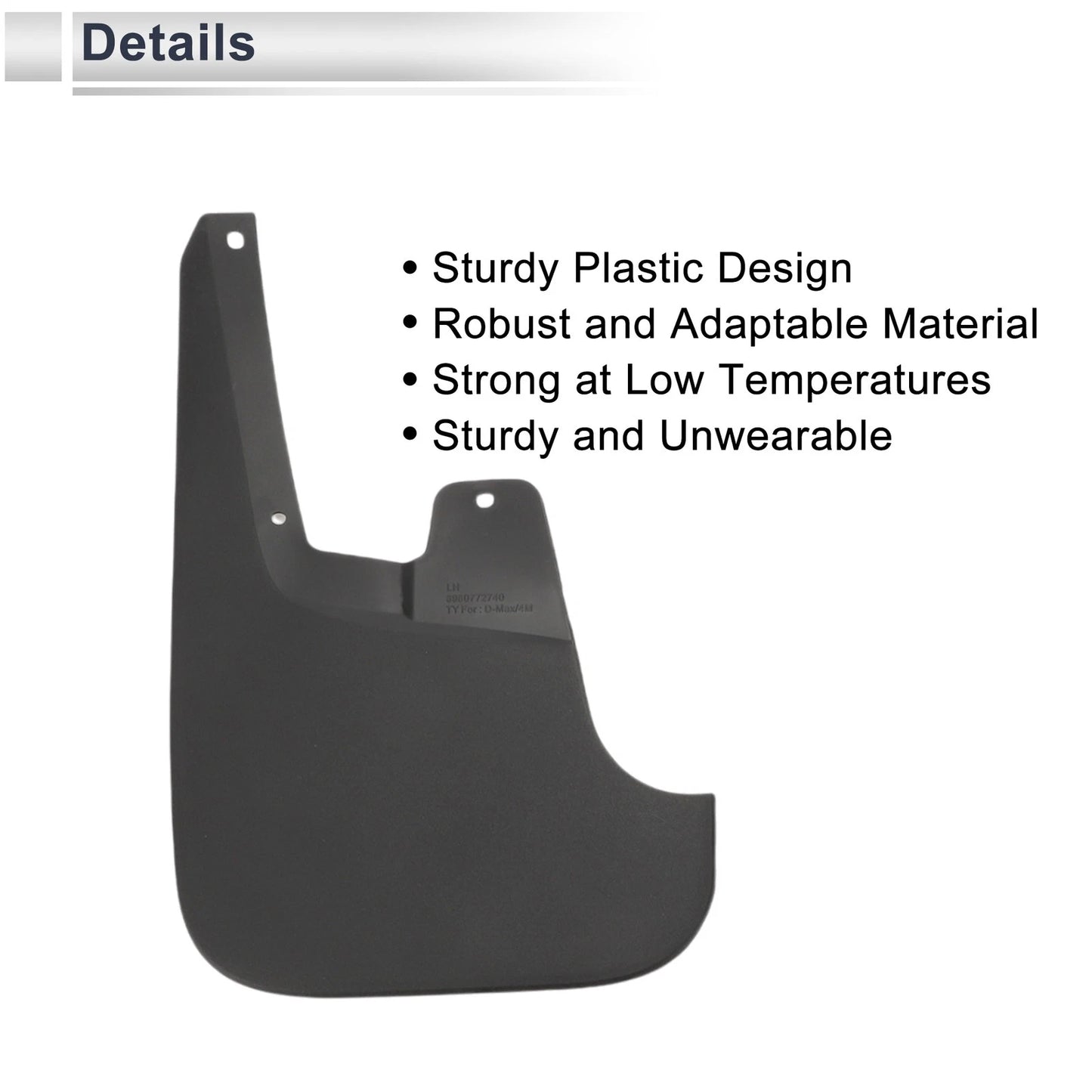 Mud Flaps Splash Guards 1 Set for Isuzu D-MAX 4 Doors (2010-2020)