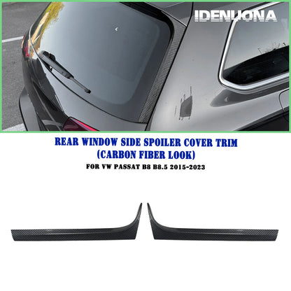 2 x Carbon Look Rear Window Side Spoiler Trim for VW Passat B8 (2015-2023)
