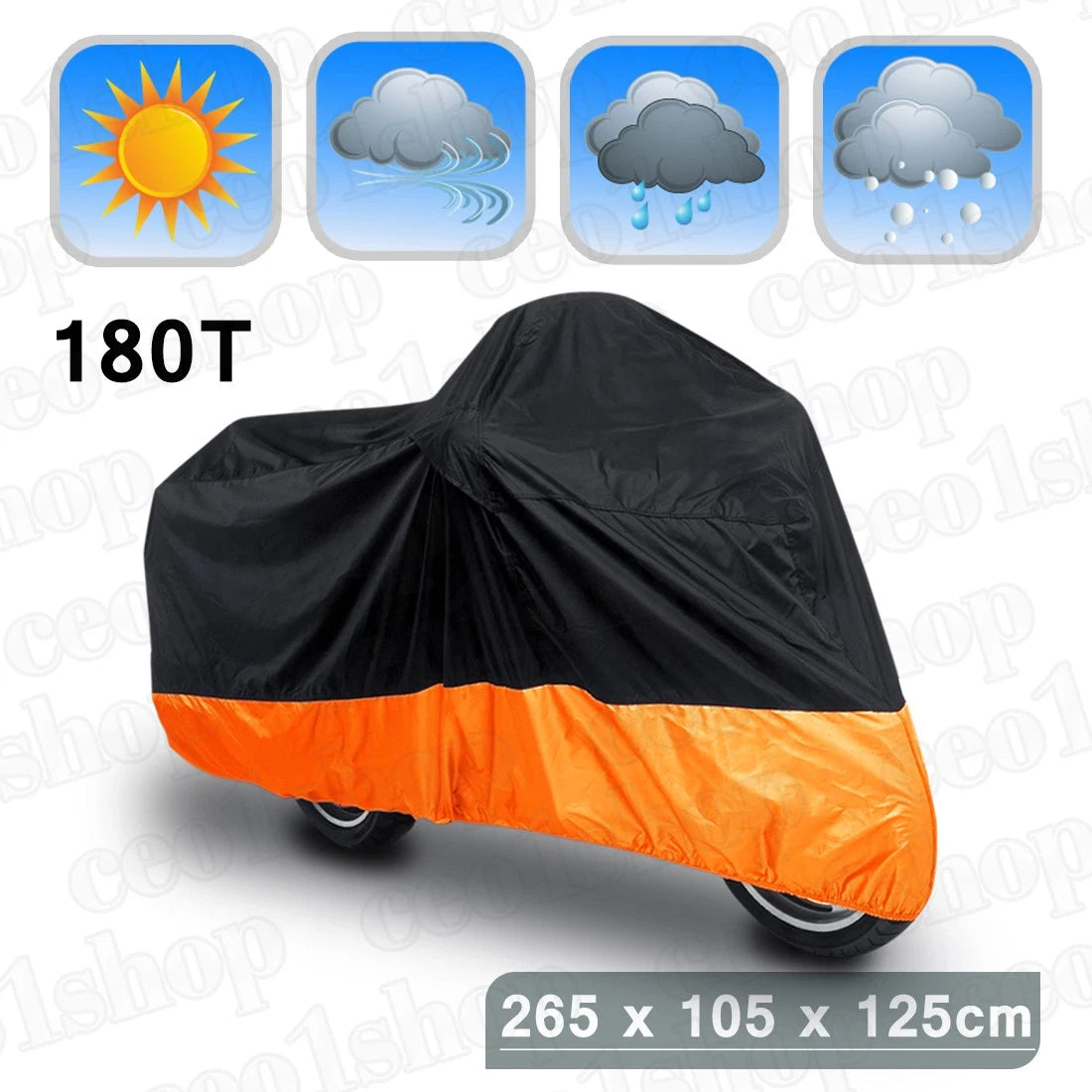 Black+Orange Motorcycle Cover for Yamaha V-Star XVS 650 1100 Silverado