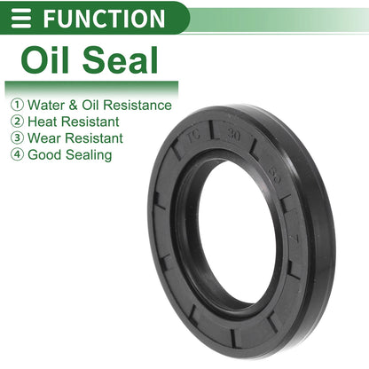 Oil Seal Rotary Shaft Seal NBR Rubber 30x50x7mm Black 5 Pcs