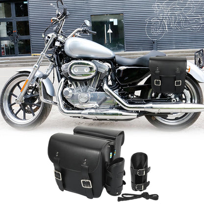 1 Pair Saddlebag Side Tool Bags for Motorcycle Faux Leather