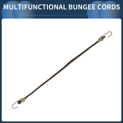 10 x Black Adjustable Mini Rope Luggage Bungee Cords 25cm for Travel