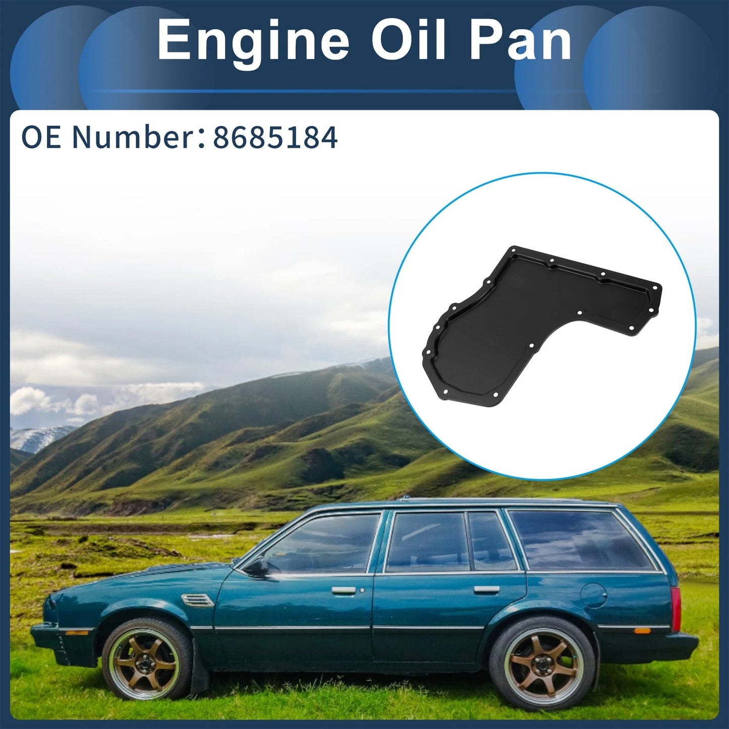 1 Pcs Engine Oil Pan for Chevrolet Cavalier (1995-2005) Iron Black