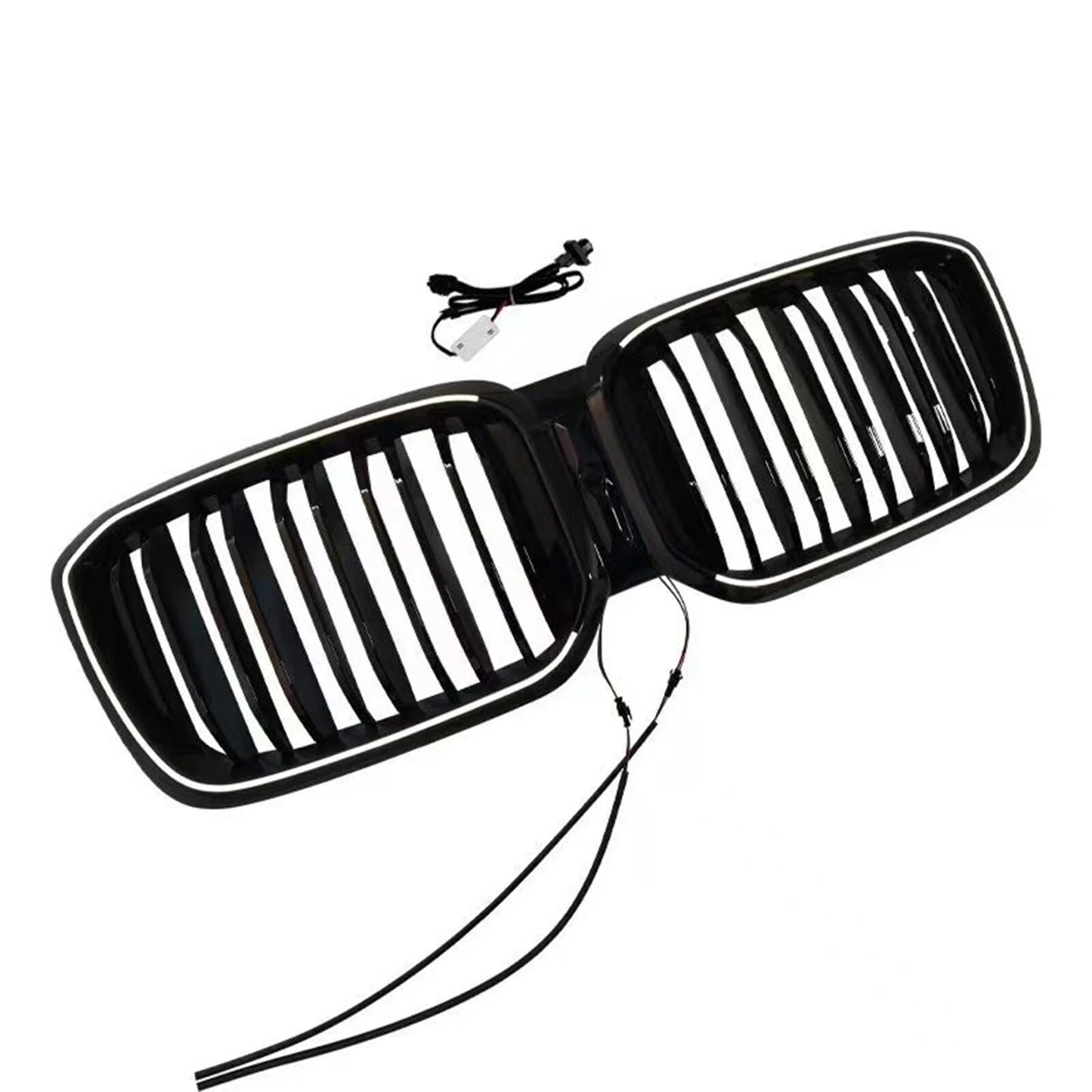 Kidney Grille Mesh for BMW X3 X4 2022-2024 2 x Black with LED (2022-2024)