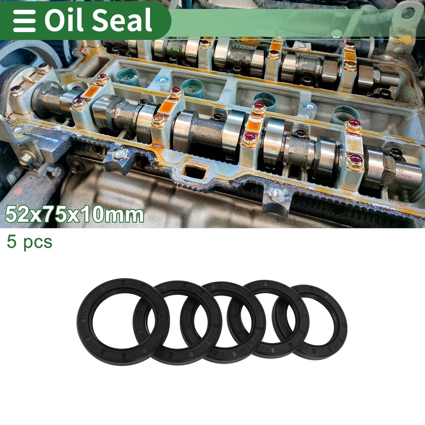 Oil Seal 52x75x10mm Rotary Shaft Seal NBR Rubber High Pressure for Make Model