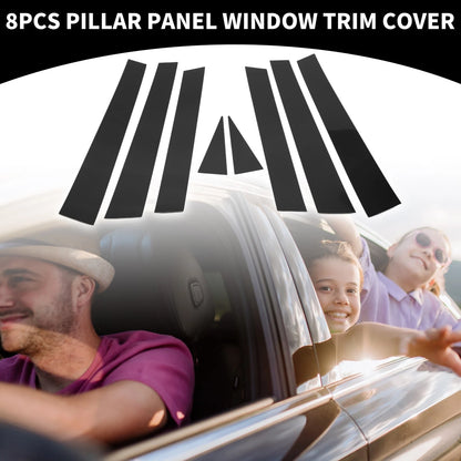 8 Pcs Black Car Pillar Window Trim Covers for Subaru Forester (2008-2012)