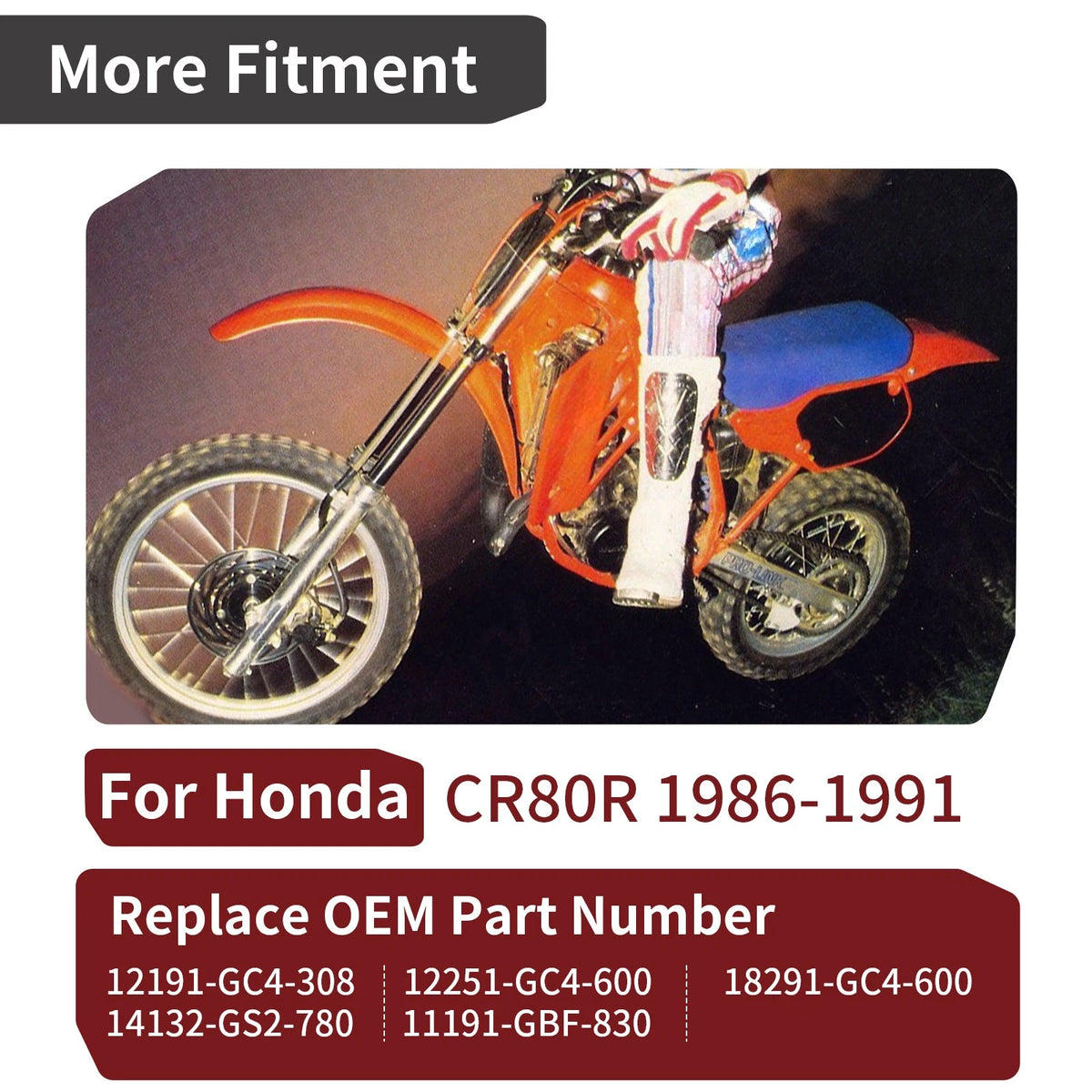 Engine Top & Bottom End Gasket & Oil Seal Kit for Honda CR80R (1986–1991)