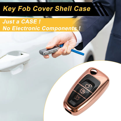 Rose Gold TPU Silicone Key Case for Ford Mondeo (2000-2007)