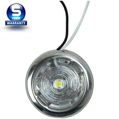 12V LED Round Low Profile Courtesy Light Blue Waterproof 2 Pack 15 Lumen