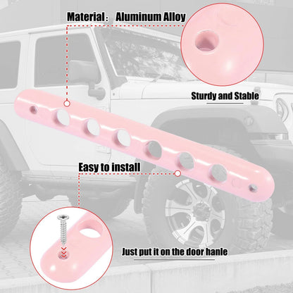 3 x Door Handle Insert Trim Covers for Jeep Wrangler 2 Door (2007-2018) Pink