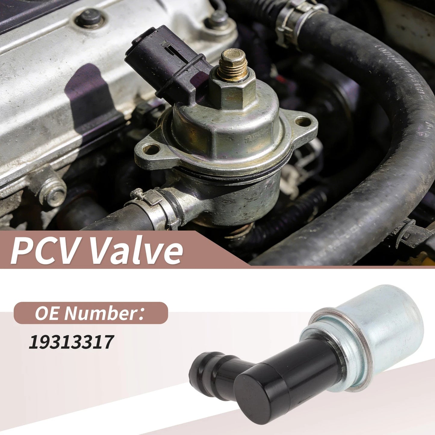 PCV Valve for Buick Century Plastic Metal Black Silver Tone (1983–1986)