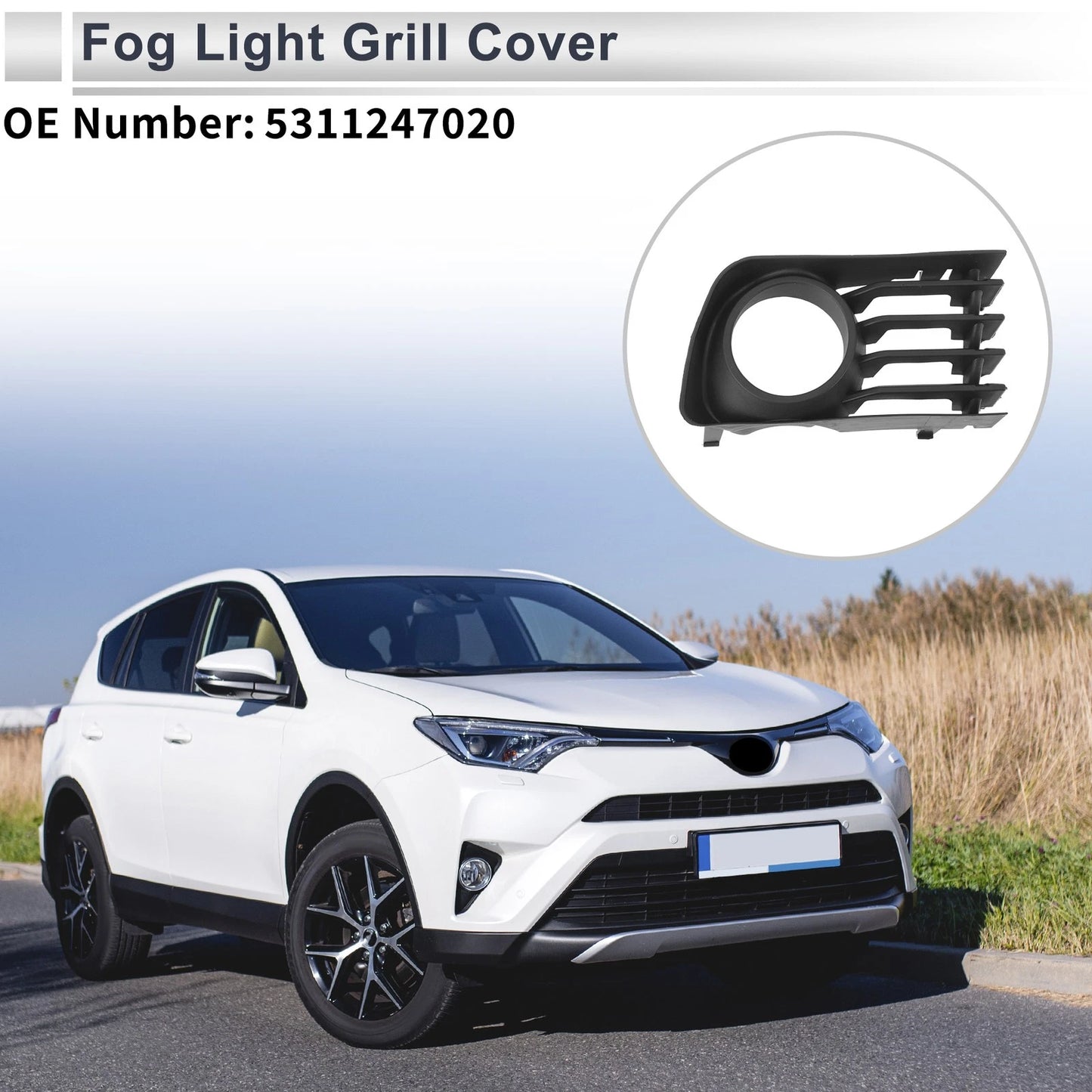 1 Pc Front Right Fog Light Grill for Toyota Prius Base (2004–2009)