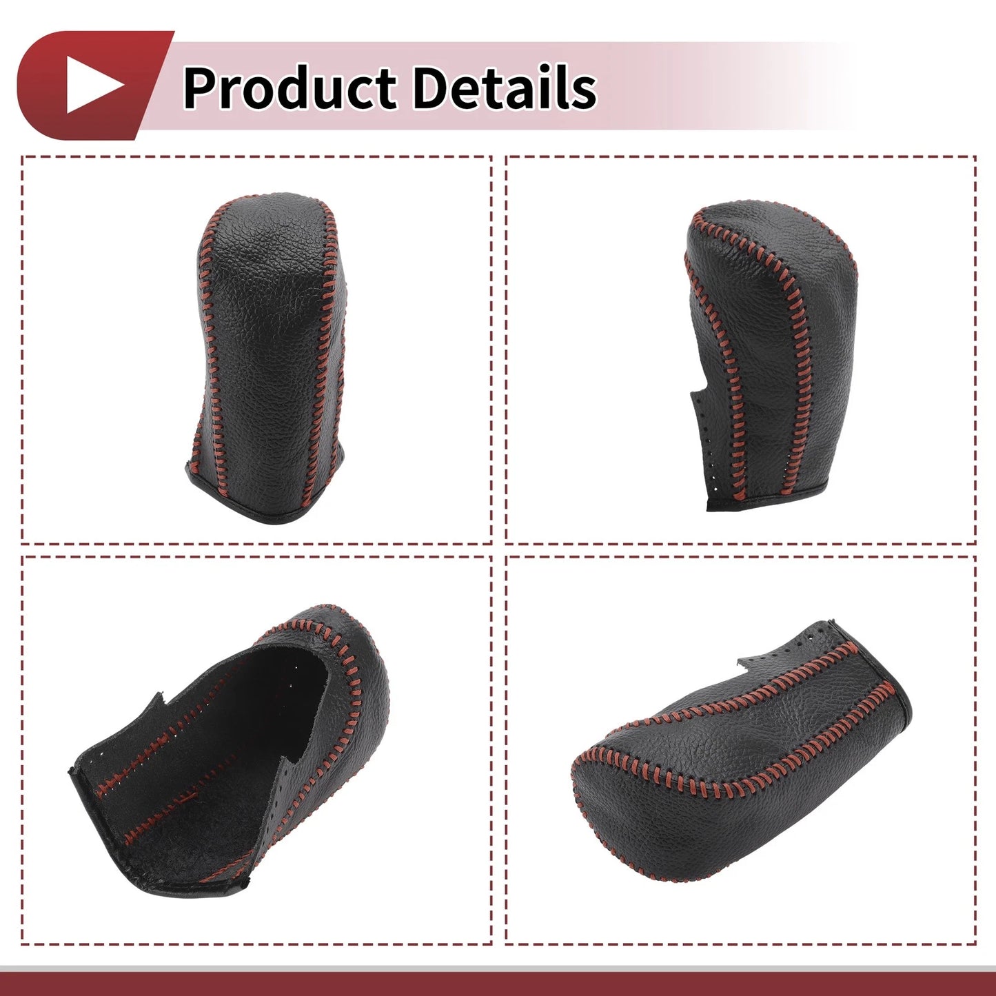 Car Gear Shift Knob Cover for Ford Fiesta (2009-2012) Brown Faux Leather
