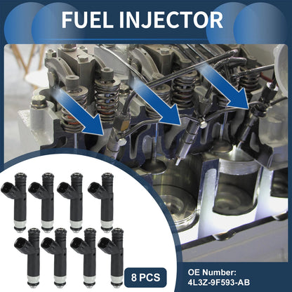 8 x Black Fuel Injectors for Ford F-150 (2004-2008) 4.6L