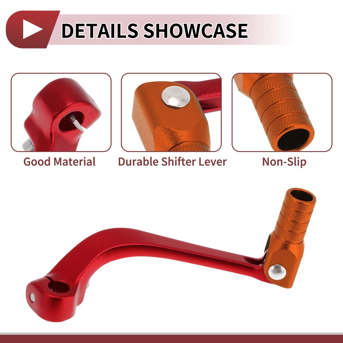 Folding Motorcycle Gear Shifter Lever for Honda CRF110F (2013-2018) Red Orange