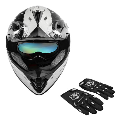 Youth ATV Helmet Full Face Off Road Dirt Bike for Kids S M L XL