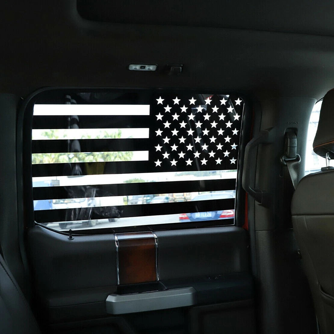 Rear Side Window US Flag Trim Set for Ford F-150 (2015-2023)