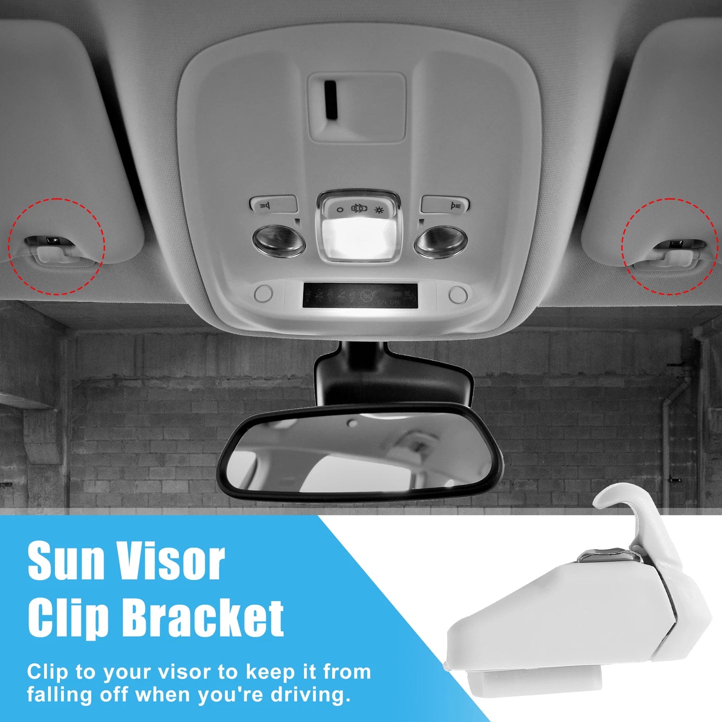 Sun Visor Support Clip Retainer for Jeep Renegade (2015-2018) Gray