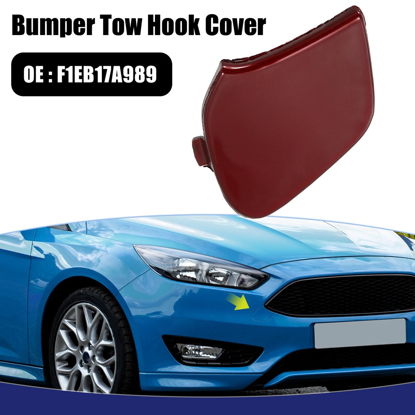 Front Bumper Tow Hook Eye Lid Cover for Ford Focus (2014-2018)