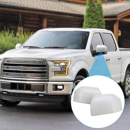 White Front LH & RH Mirror Covers for Ford F-150 F150 (2015-2020)