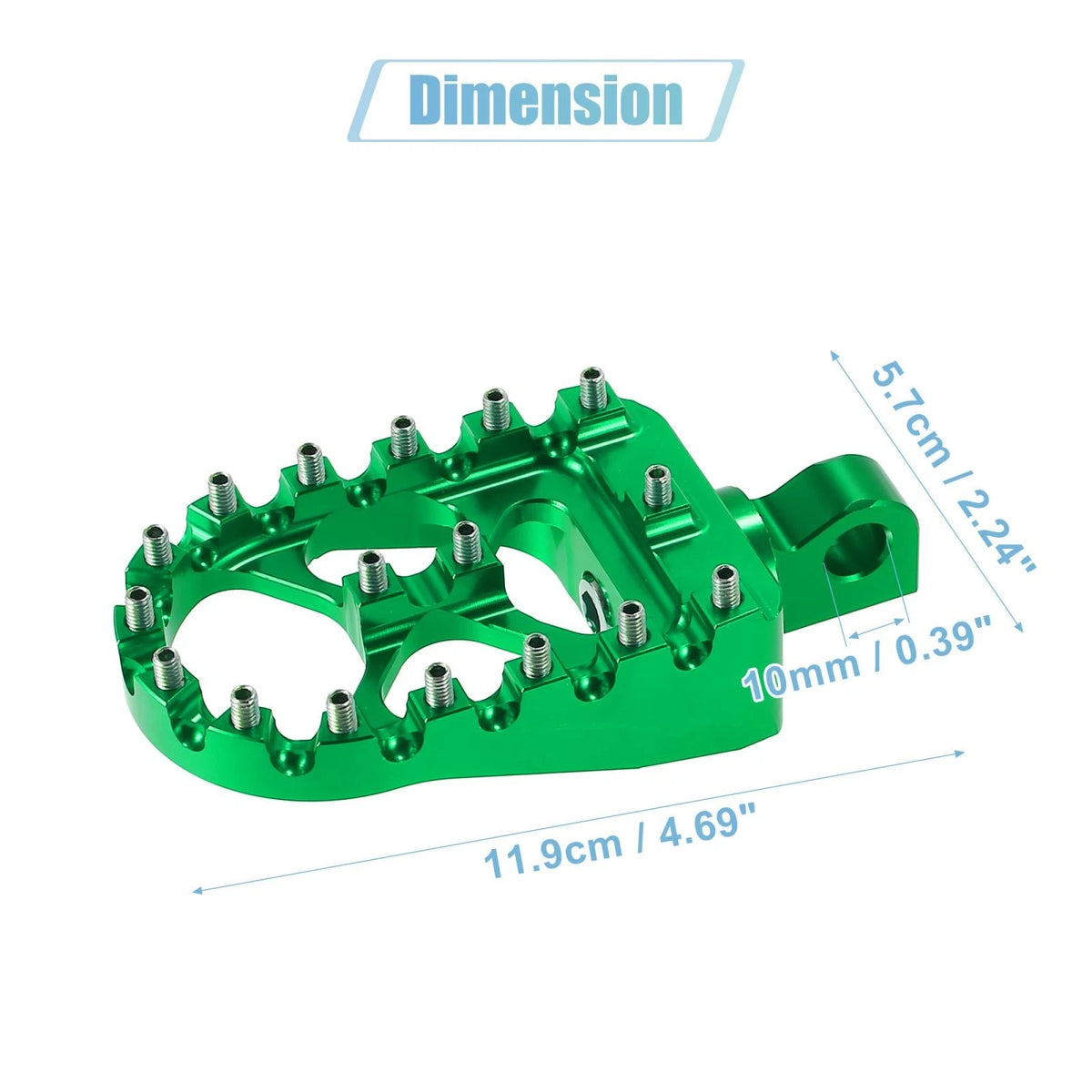 Pair Wide Foot Peg 360° Aluminum Alloy Foot Peg Green for Motorcycle