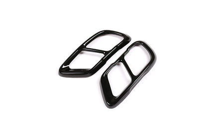 Pair Black Rear Exhaust Tip Cover End Pipe Trim Fit For BMW X5 2019