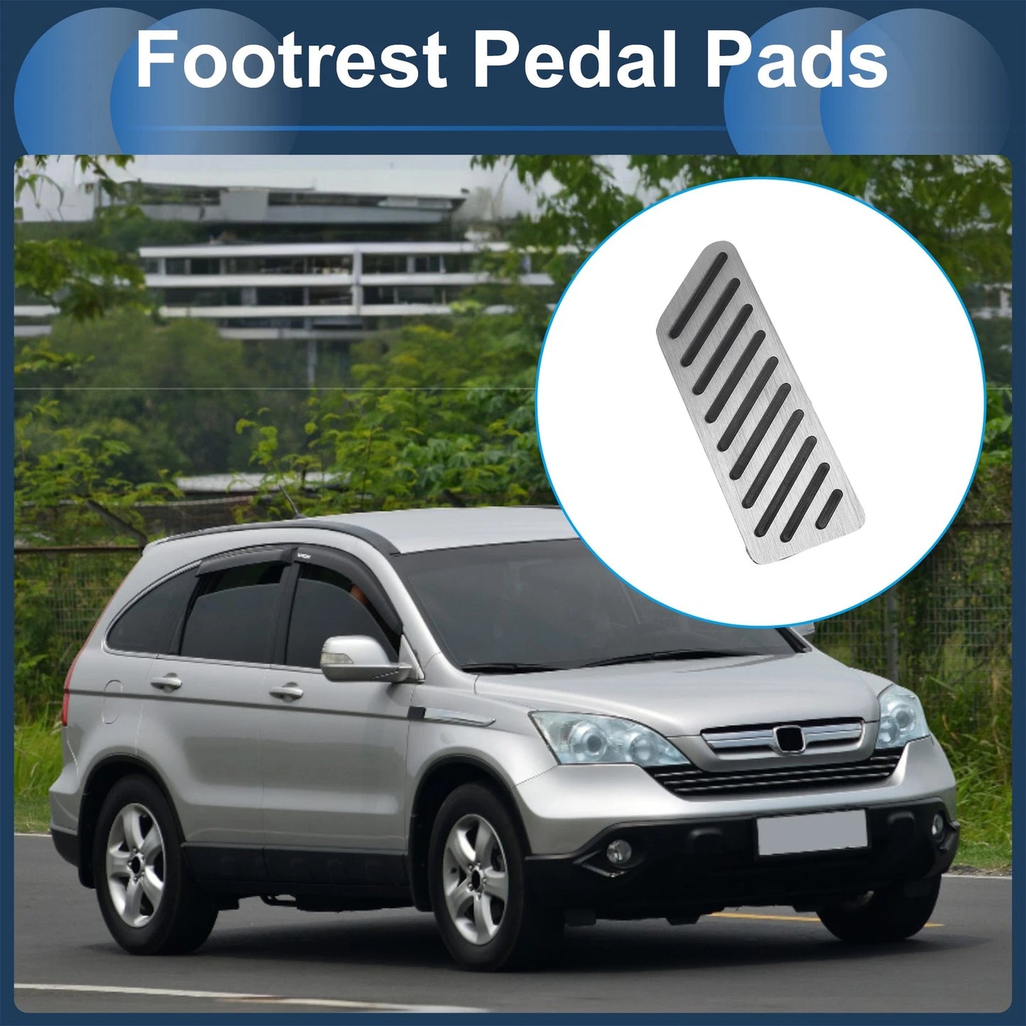 Footrest Pedal Cover for Honda CR-V 2017-2024 Aluminum Alloy Silver Tone