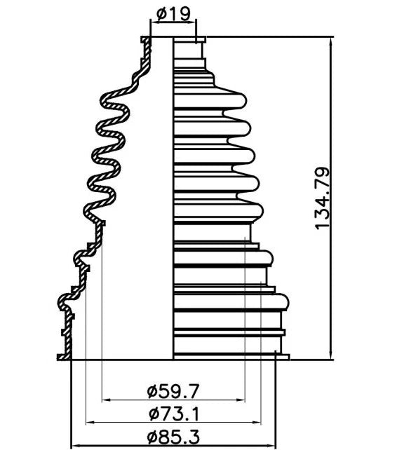 Universal CV Boot Kit for CV Joint Drive Shaft - High Stretch Rubber
