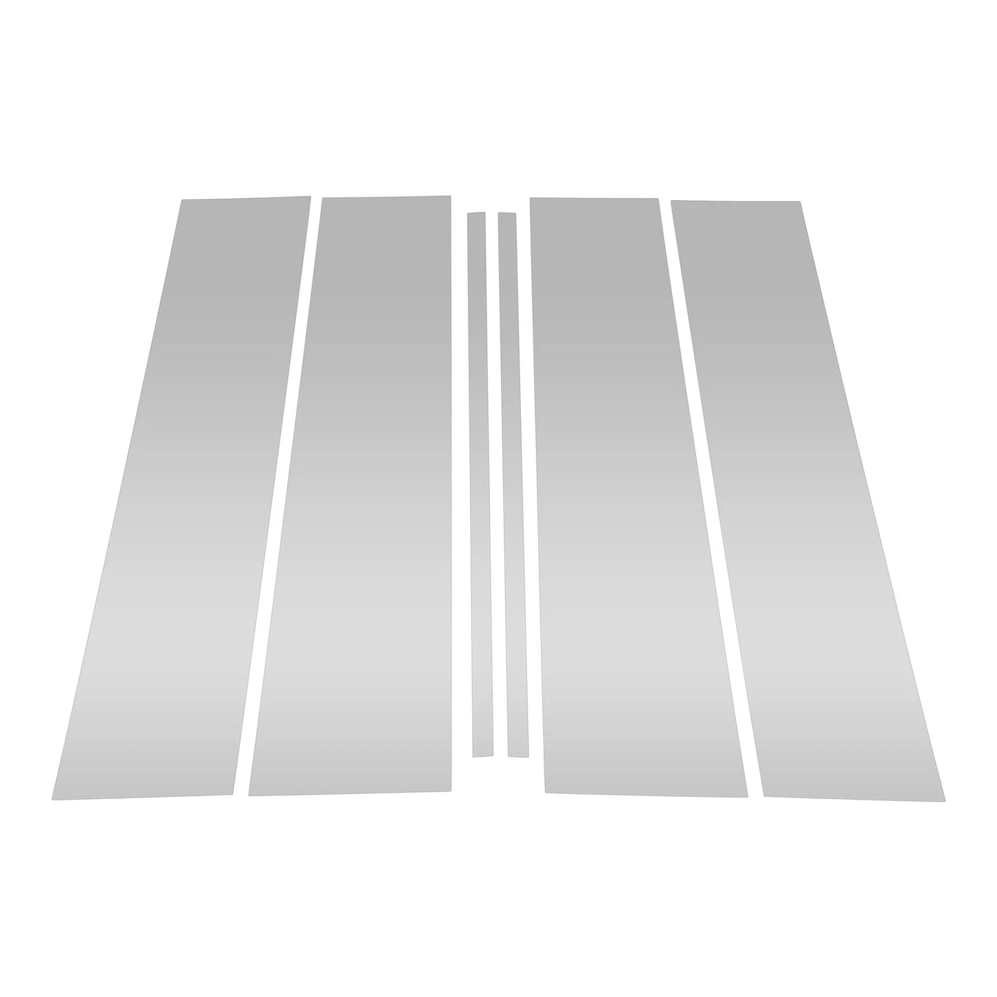 6x Pillar Window Trim for Chevy Suburban Silver Tone (2021-2023)