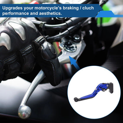 Levers Adjustable Brake Clutch for Yamaha YZF R1 Blue Handle Black End