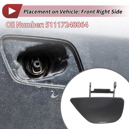Front Right Washer Nozzle Cover Cap for BMW 535i GT Gray (2010 - 2017)