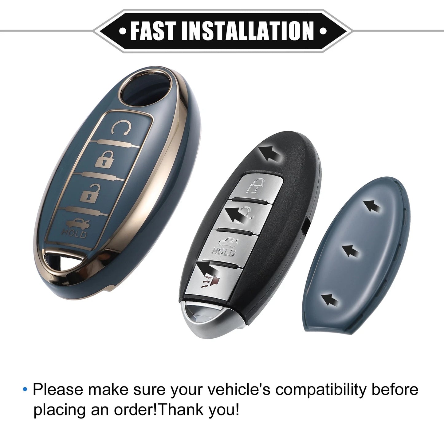 4 Button Fob Shell Cover Case for Nissan Altima Armada
