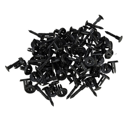 100 x 6mm Bumper Bonnet Trim Fixings Clips Rivets for Various Makes & Models