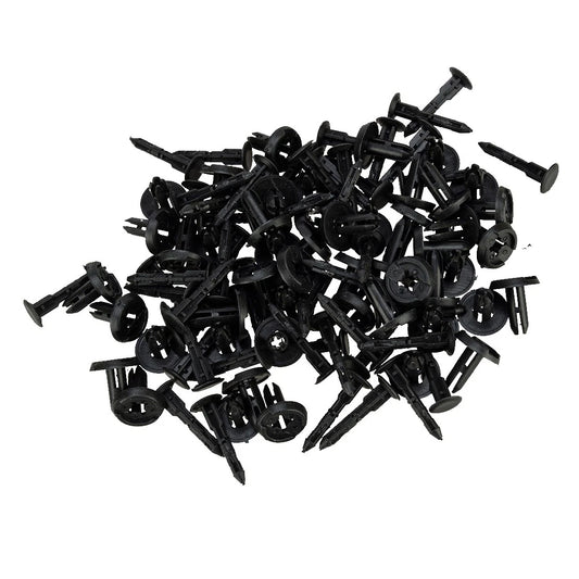 100 x 6mm Bumper Bonnet Trim Fixings Clips Rivets for Various Makes & Models