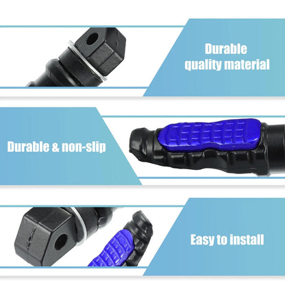 1 Pair Foot Pegs Aluminum Alloy Footrests Pedals Universal Blue for Motorcycle