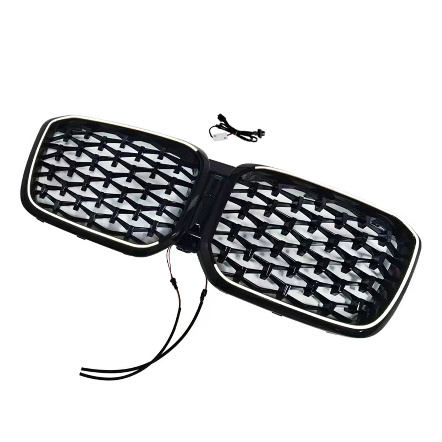 Front Kidney Grille Mesh for BMW X3 X4 (2022-2024) Black with LED