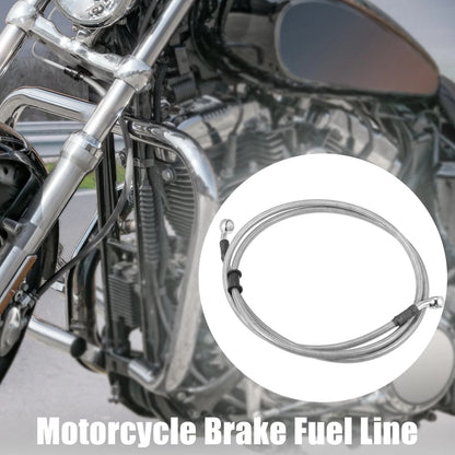 Braided Brake Clutch Oil Hoses Line Pipe Silver Tone for Motorcycle ATV