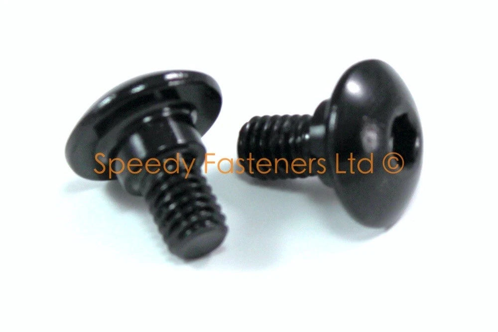 Fairing Bolt 10x Black Aluminium m6 x 12mm Shoulder Screw for Motorcycle