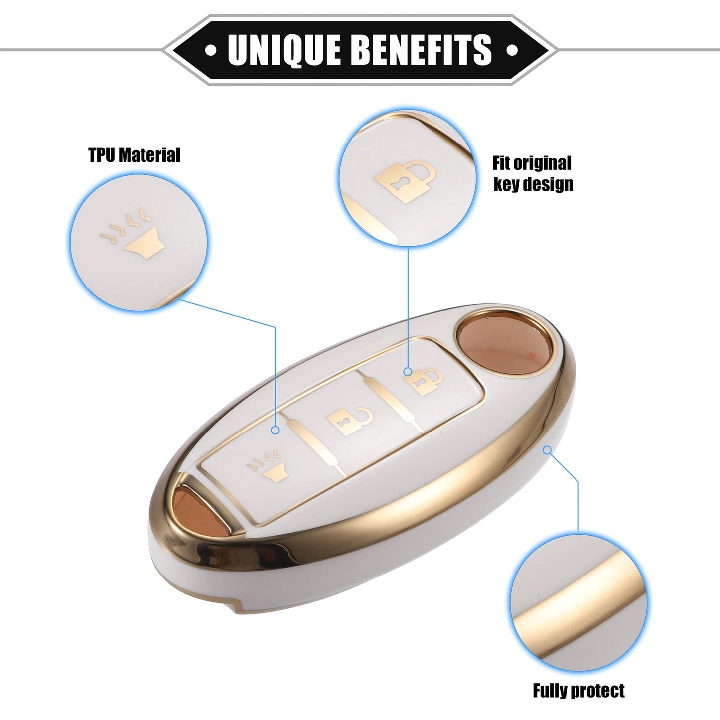 3 x Keyless Key Fob Shell Cover Case for Nissan Altima Armada (2002-2023)