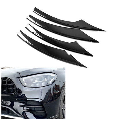 4 x Glossy Black Front Fog Light Eyebrow Covers for Benz E Class W213 (2021-23)