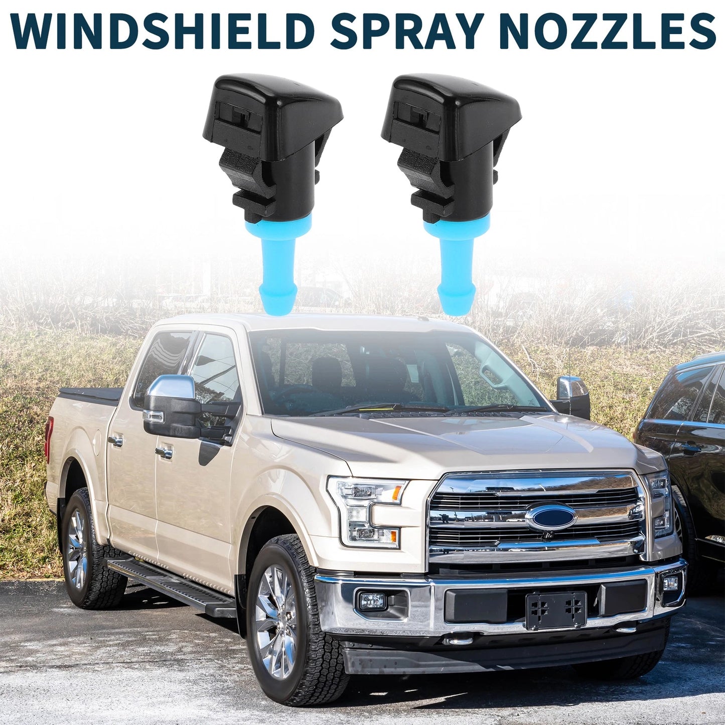 2 x Front Windshield Washer Nozzles for Dodge Durango (2004-2009)