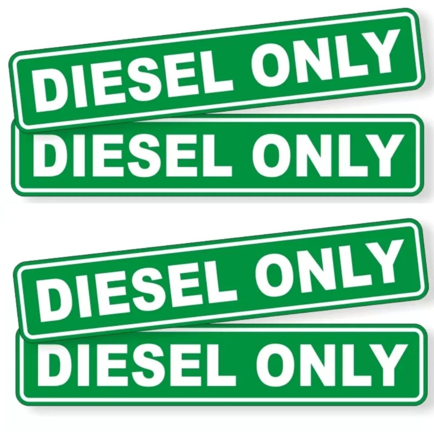 DIESEL ONLY Vinyl Stickers - Decals - Labels for Truck Oil Gas Fuel 4x