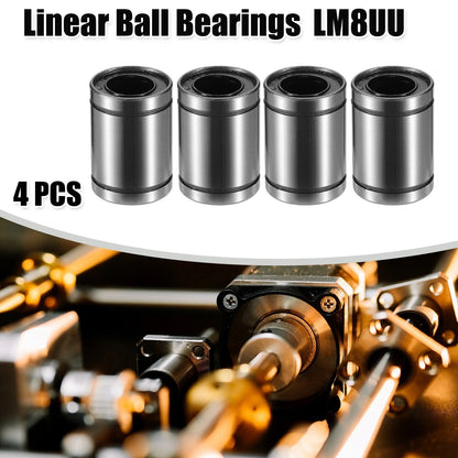 4 x LM12UU 12mm ID 21mm OD 30mm Length Car Linear Ball Bearings Silver Tone