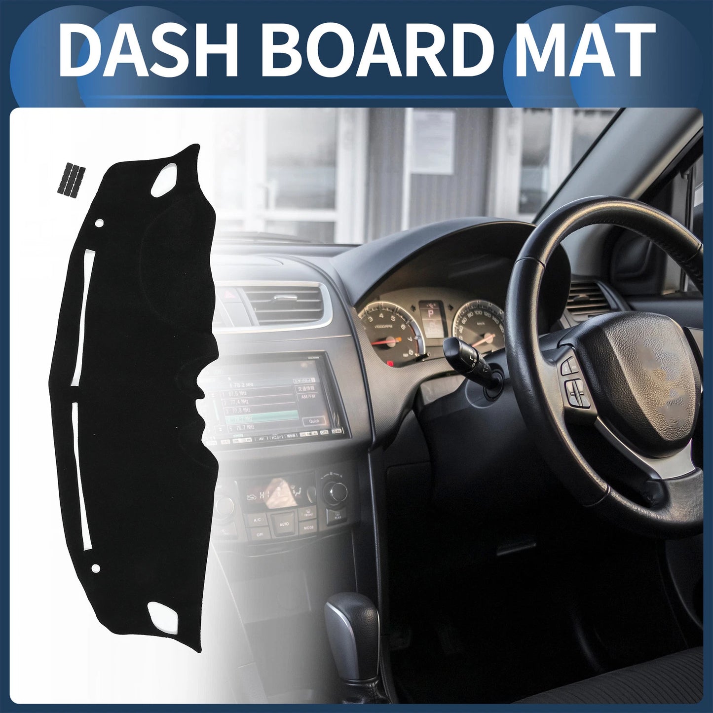 Dashboard Cover Mat for Suzuki Swift ZC33S 2018-2024 Black 1 Set
