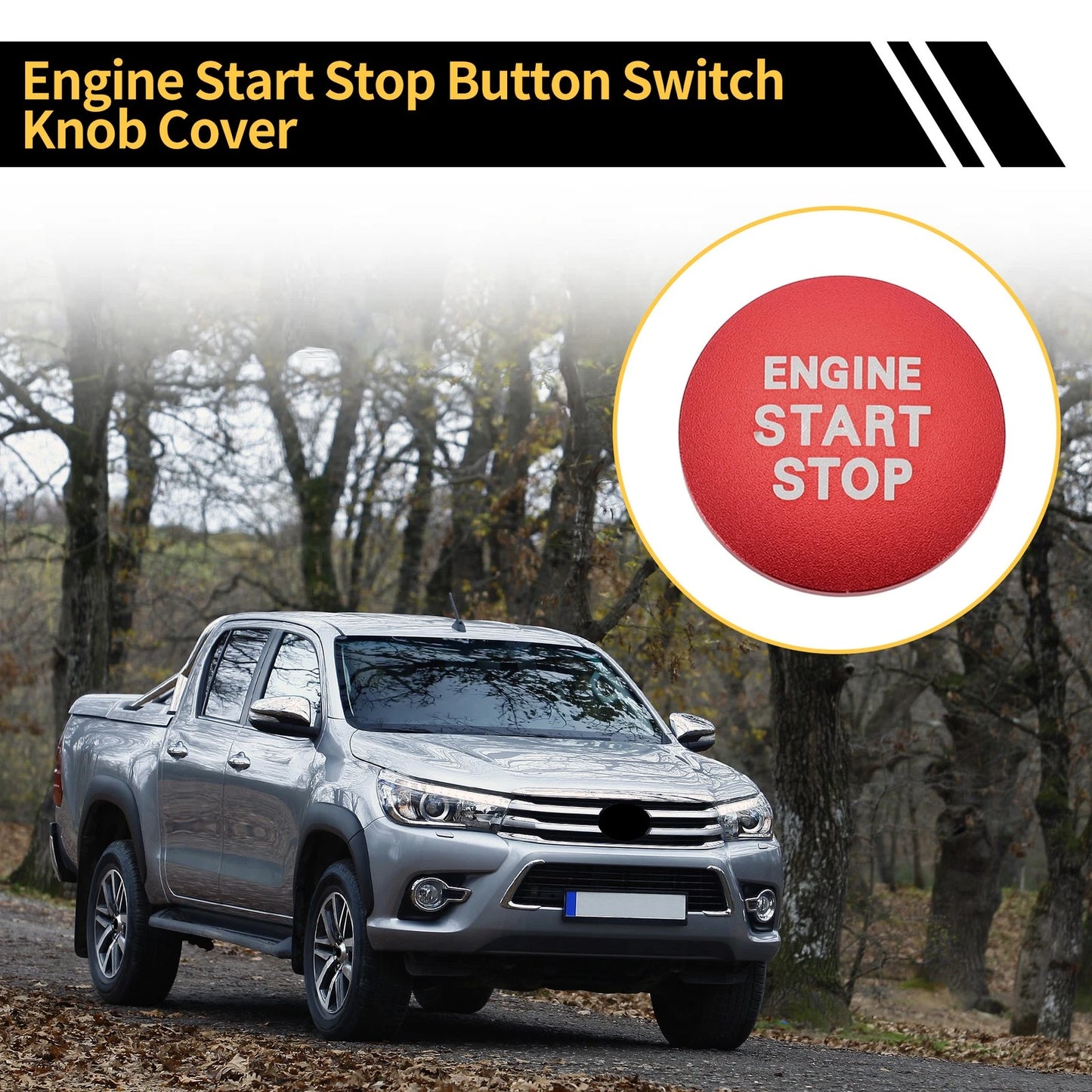 Engine Start Stop Button Switch Knob Cover for Toyota Tacoma (2016–2023)