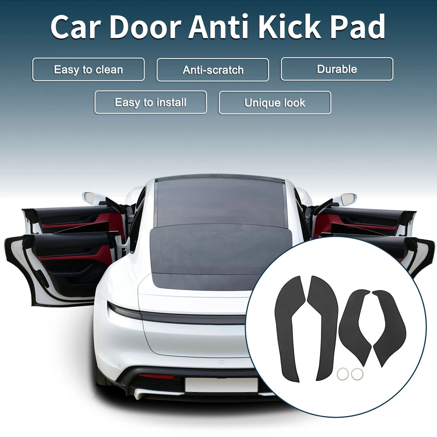Black Anti Kick Pad Sticker Protector for Mitsubishi ASX (2013-2015)